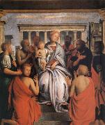 Bartolomeo Suardi The Madonna and the Nino with eight holy Sweden oil painting artist